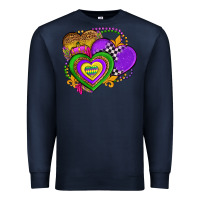 Navy mardi gras heart olivia Premium Sweatshirt - OliviaCreatesArt