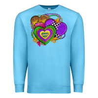 Ocean Blue mardi gras heart olivia Premium Sweatshirt - OliviaCreatesArt