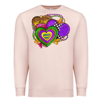 Pale Pink mardi gras heart olivia Premium Sweatshirt - OliviaCreatesArt