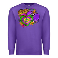 Purple mardi gras heart olivia Premium Sweatshirt - OliviaCreatesArt