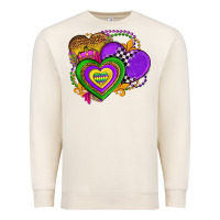 Sandshell mardi gras heart olivia Premium Sweatshirt - OliviaCreatesArt