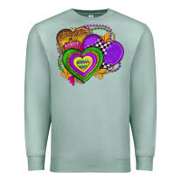 Seafoam mardi gras heart olivia Premium Sweatshirt - OliviaCreatesArt
