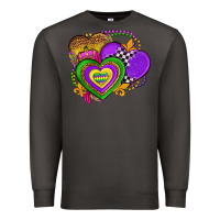 Smoke mardi gras heart olivia Premium Sweatshirt - OliviaCreatesArt