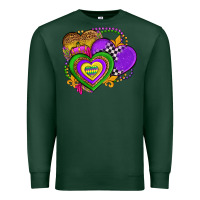 Sports Green mardi gras heart olivia Premium Sweatshirt - OliviaCreatesArt
