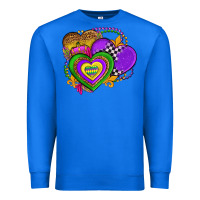 True Royal mardi gras heart olivia Premium Sweatshirt - OliviaCreatesArt
