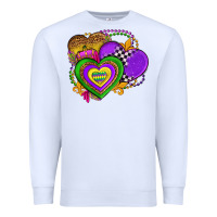 White mardi gras heart olivia Premium Sweatshirt - OliviaCreatesArt
