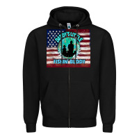 Black daddy's little fishin buddy Zipper Hoodie - TumblerDesignByShophia