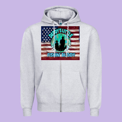 Daddy's Little Fishin Buddy Zipper Hoodie Designed By Tumblerdesignbyshophia