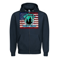 Navy daddy's little fishin buddy Zipper Hoodie - TumblerDesignByShophia