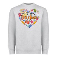 Heather Grey teacher heart Heavyweight Sweatshirt - Artiststas