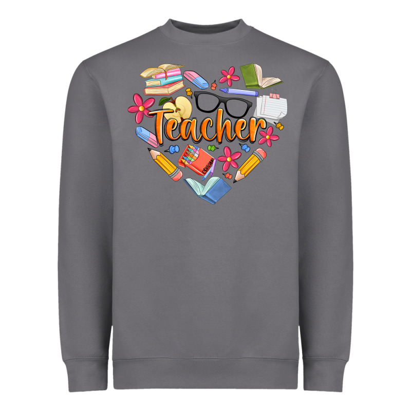 Teacher Heart Heavyweight Sweatshirt by Artiststas | Teevron