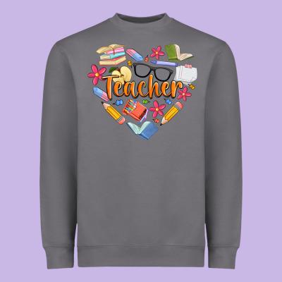 Teacher Heart Heavyweight Sweatshirt Designed By Artiststas