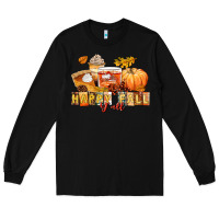 Black happy fall y'all Long Sleeve Tee - LillyAllenDesigns