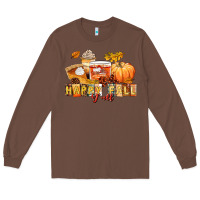 Chestnut happy fall y'all Long Sleeve Tee - LillyAllenDesigns