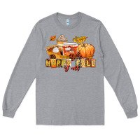 Heather Grey happy fall y'all Long Sleeve Tee - LillyAllenDesigns