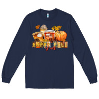 Navy happy fall y'all Long Sleeve Tee - LillyAllenDesigns