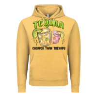 Vintage Mustard tequila cheaper than therapy Vintage Hoodie - MaliasSmallBusiness