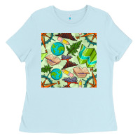 Geography Class Seamless Pattern Ladies Tee | Teevron