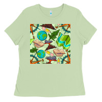 Matcha geography class seamless pattern Ladies Tee - BundleAndBundleShop