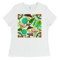 White geography class seamless pattern Ladies Tee - BundleAndBundleShop