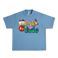Pebble Blue pre k school pencil dude Urban Heavy Tee - NancyCooperArtShop