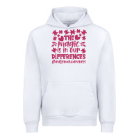 White the magic is in our diference Urban Hoodie - CowhideDigitalArt