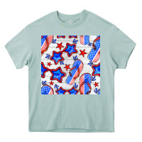 Arona 4th of july flip flops seamless pattern Heavy Core Tee - BundleAndBundleShop