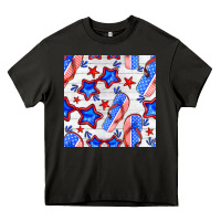 Asphalt 4th of july flip flops seamless pattern Heavy Core Tee - BundleAndBundleShop