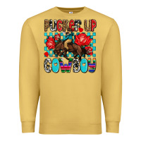Antique Gold pucker up cowboy olivia Premium Sweatshirt - OliviaCreatesArt