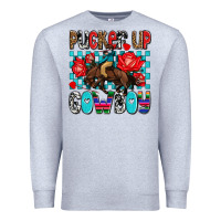 Heather Grey pucker up cowboy olivia Premium Sweatshirt - OliviaCreatesArt