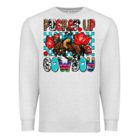 Oatmeal Heather pucker up cowboy olivia Premium Sweatshirt - OliviaCreatesArt