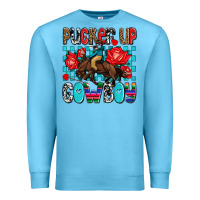 Ocean Blue pucker up cowboy olivia Premium Sweatshirt - OliviaCreatesArt