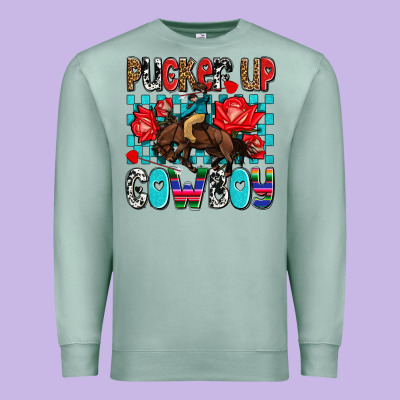 Pucker Up Cowboy Olivia Premium Sweatshirt Designed By Oliviacreatesart