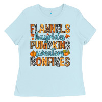 Baby Blue Flannels hayrides Ladies Tee - RanaPortraitStore