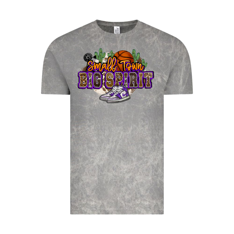 Small Town Big Spirit Basketball Vintage Tee by NancyCooperArtShop | Teevron