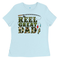 Baby Blue reel great dad Ladies Tee - Artiststas