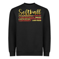 Black softball game day Heavyweight Sweatshirt - Artiststas