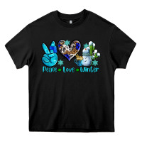 Black peace love winter ado Heavy Core Tee - AdoDesignShop