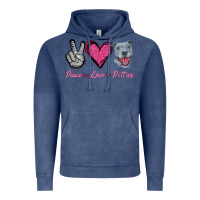 Vintage Denim Peace Love Pitties Vintage Hoodie - Jasminsmagicworld