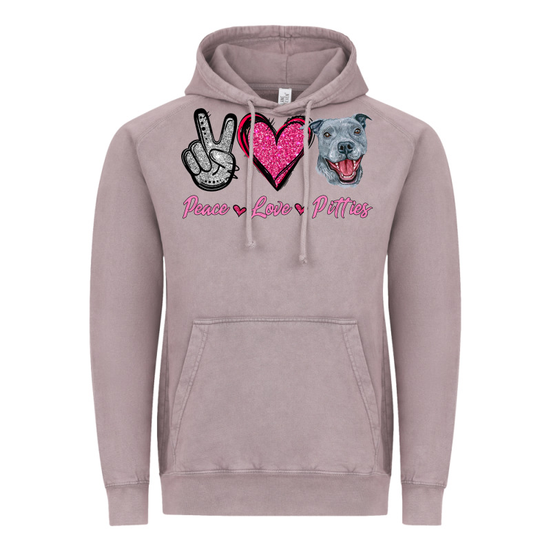 Peace Love Pitties Vintage Hoodie by Jasminsmagicworld | Teevron