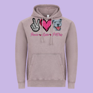 Peace Love Pitties Vintage Hoodie Designed By Jasminsmagicworld