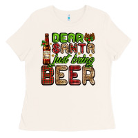 Bone dear santa just bring a beer with a beer bottle Ladies Tee - AdoDesignShop