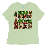 Matcha dear santa just bring a beer with a beer bottle Ladies Tee - AdoDesignShop