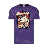 Cloud Purple checkered retro baseball Vintage Tee - MaliasSmallBusiness