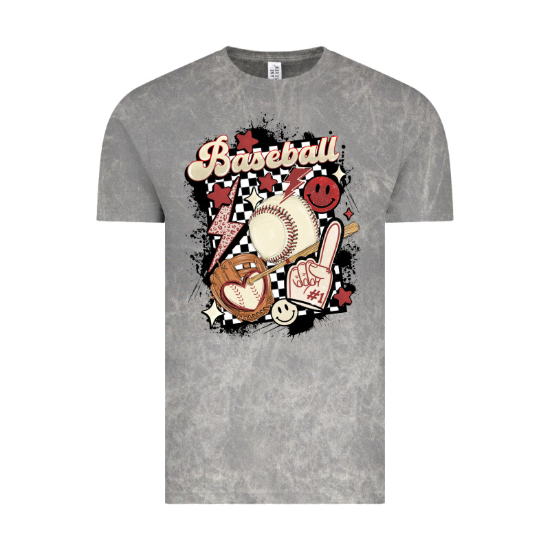 Checkered Retro Baseball Vintage Tee by MaliasSmallBusiness | Teevron