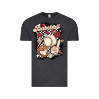 Vintage Black checkered retro baseball Vintage Tee - MaliasSmallBusiness