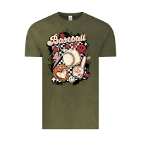 Vintage Olive checkered retro baseball Vintage Tee - MaliasSmallBusiness