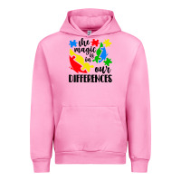 Fuchsia Pink the magic is in our differences Urban Hoodie - CowhideDigitalArt