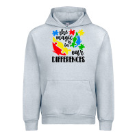 Heather Grey the magic is in our differences Urban Hoodie - CowhideDigitalArt