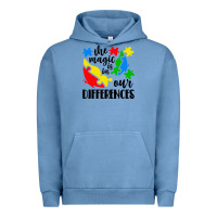 Pigment Pebble Blue the magic is in our differences Urban Hoodie - CowhideDigitalArt